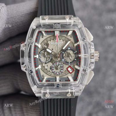 Top Quality Hublot Spirit of Big Bang Unico Sapphire Watch White Rubber Strap-Best Fake Hublot Watches